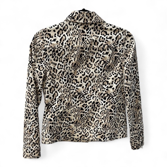 Chico’s Animal Print Denim Jacket Size 00 (0-2) EUC - Picture 3 of 6